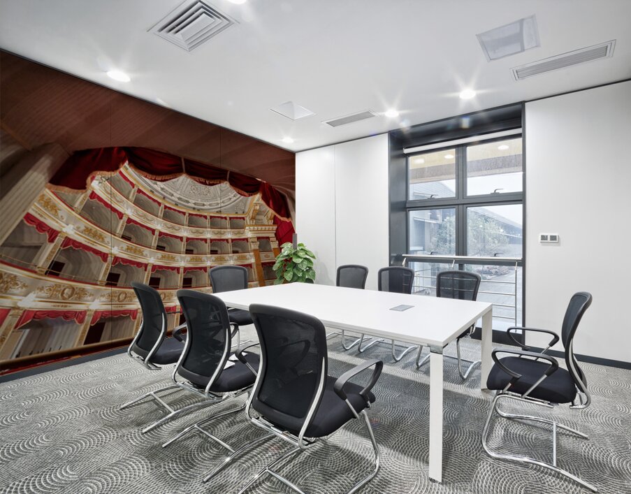 Inside Teatro Tina di Lorenzo in Noto Sicily during a performanc Wall Printing