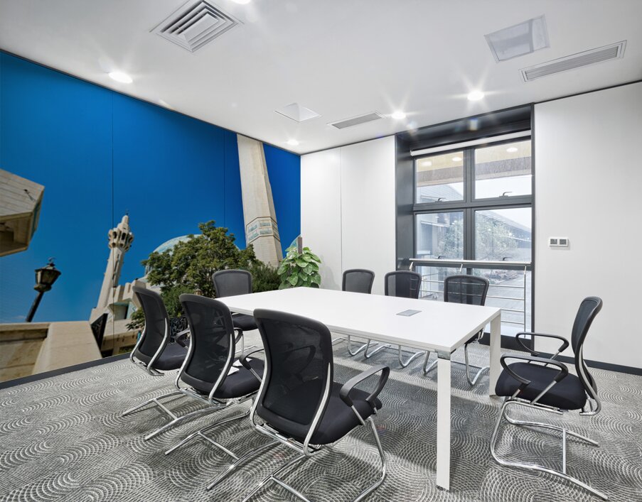 Visit to King Abdullah Mosque in Amman Jordan during clear day Wall Printing