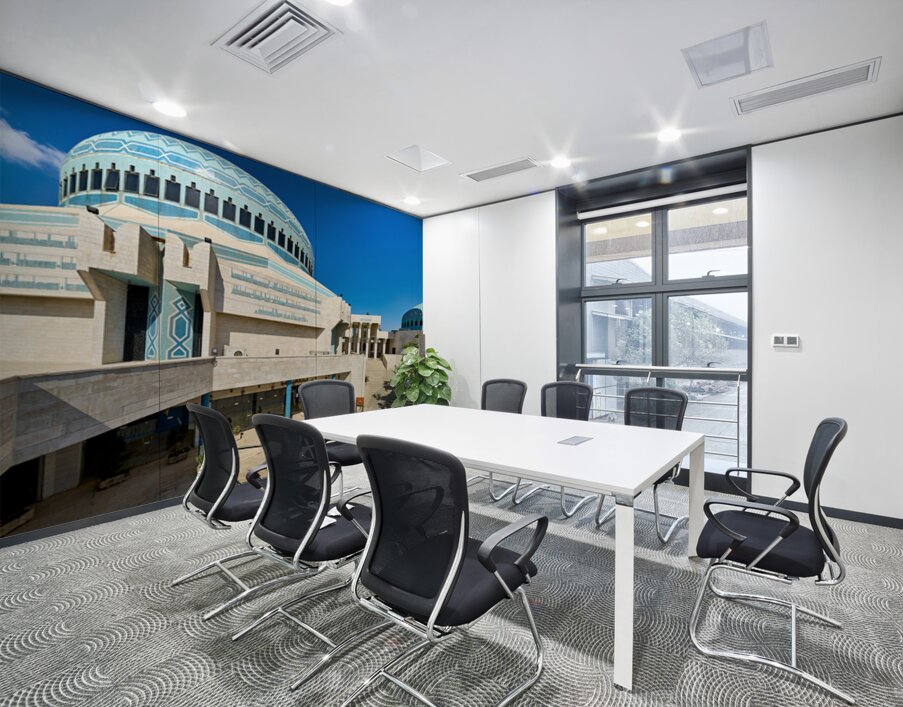 Discover King Abdullah Mosque in Amman Jordan during the day Wall Printing