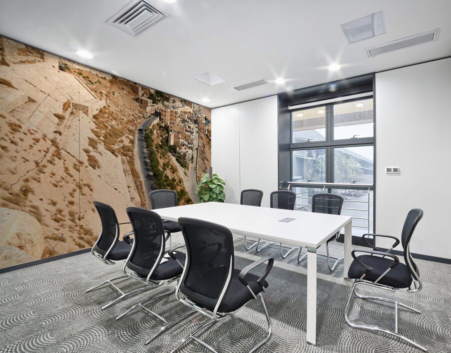 Kerak Castle shows the land and buildings around it in Jordan Wall Printing