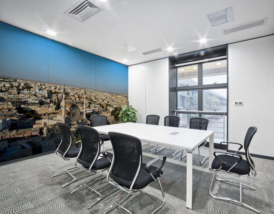 High view of Madabas cityscape in Jordan Wall Printing