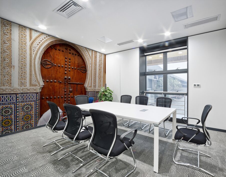 Women walk through the Medina in Fez Morocco Wall Printing