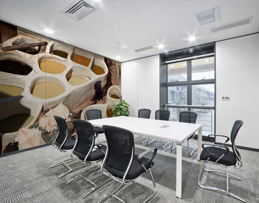 Tannery work at Sidi Moussa in Fez Morocco Wall Printing