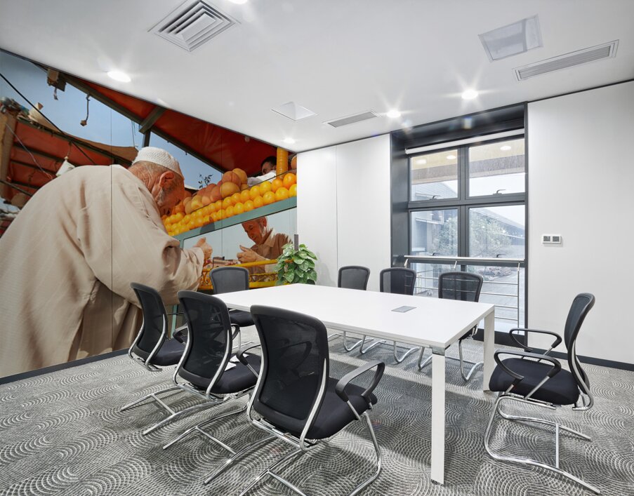Fresh orange juice stall in Djema el Fnaa square in Marrakesh M Wall Printing
