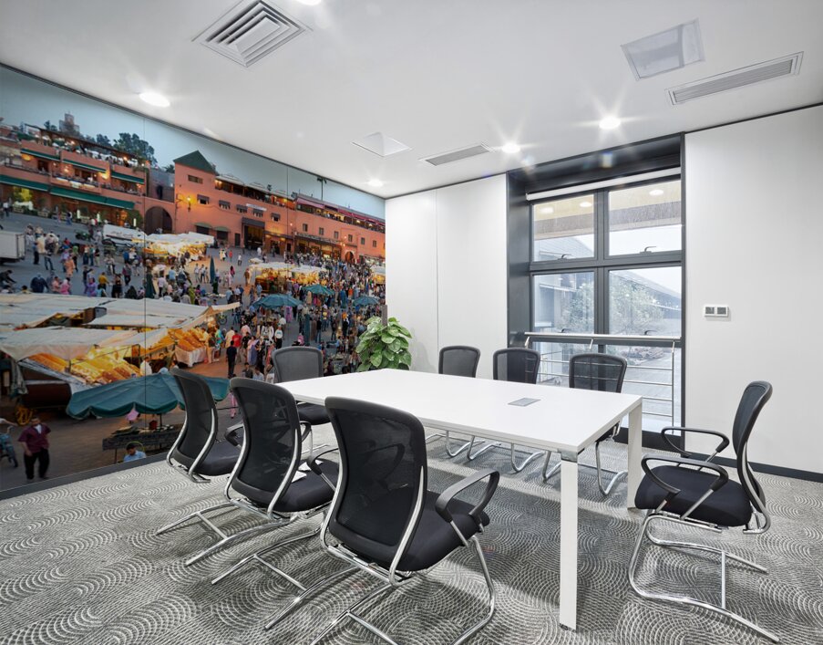 Sunset scene at Djema el Fna square in Marrakesh Morocco Wall Printing