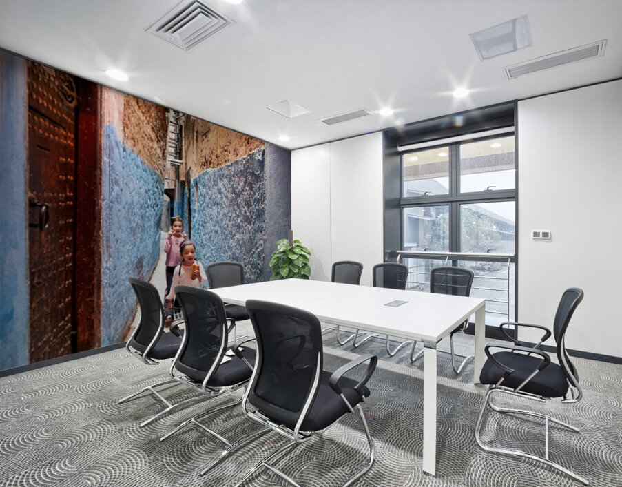 Children play in the alleys of the Medina in Fez Morocco Wall Printing