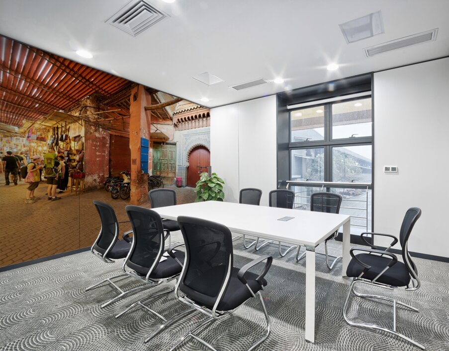 Exploring the souk in Marrakesh Morocco during daytime hours Wall Printing