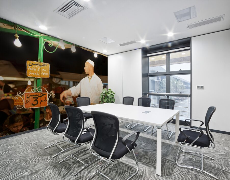 Snail dinner served at street vendors in Marrakech night market Wall Printing