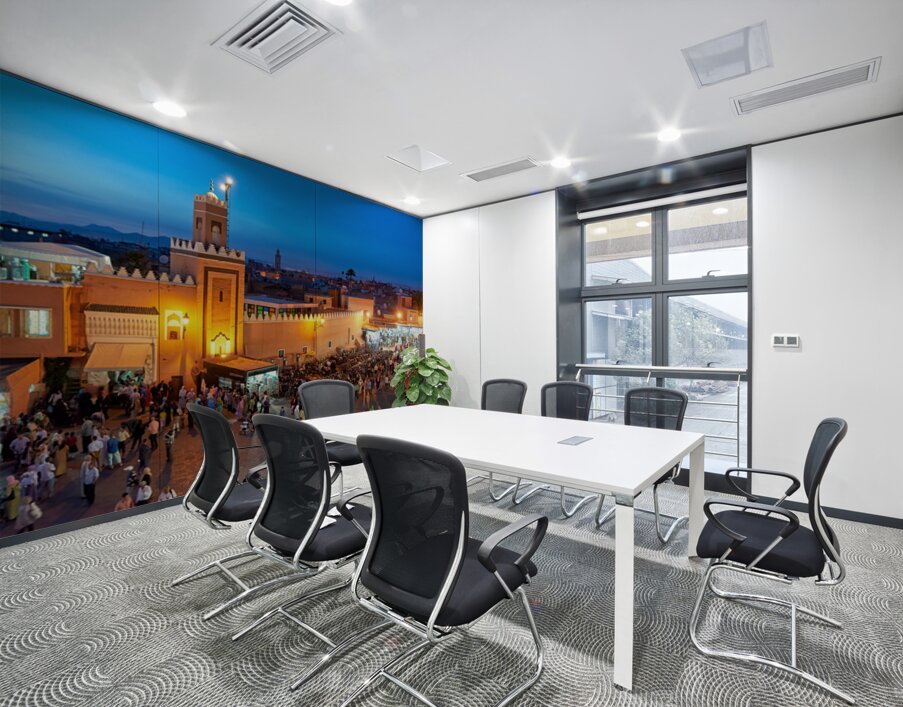 Sunset at Djema el Fna square in Marrakesh Morocco Wall Printing