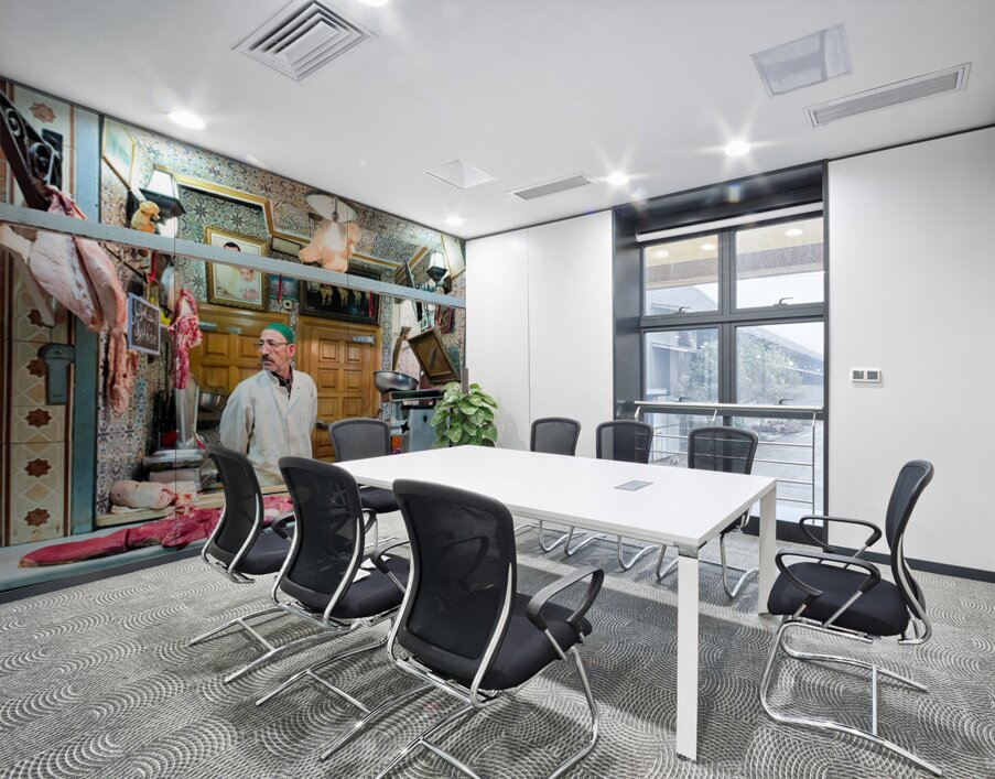 Butcher sells camel meat in the souk of Meknes Morocco Wall Printing