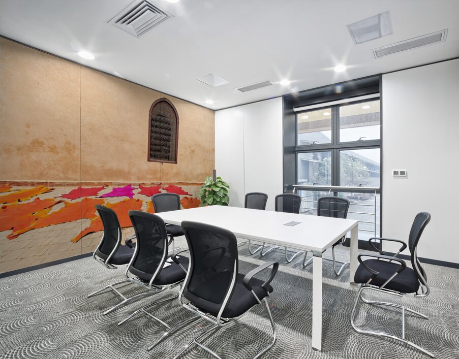 Dyed leather drying in the sun in Marrakesh Morocco Wall Printing