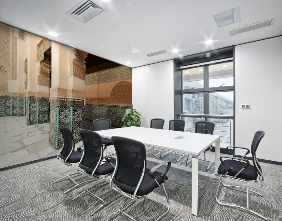 Discovering the architecture of Madrasa Ben Youssef in Marrakesh Wall Printing