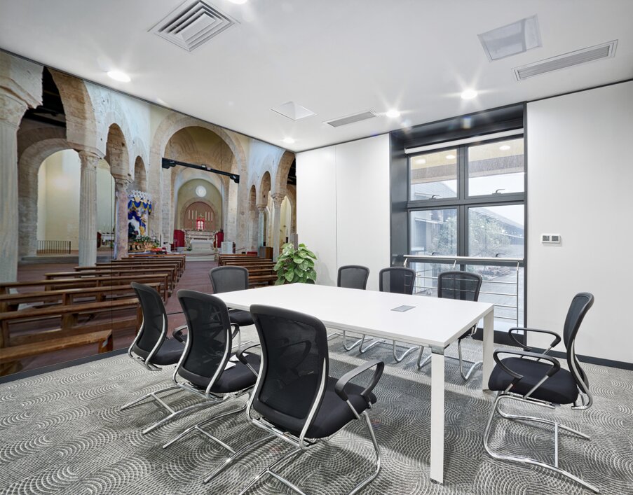 Interior view of the Norman Cathedral in Gerace Calabria Italy Wall Printing