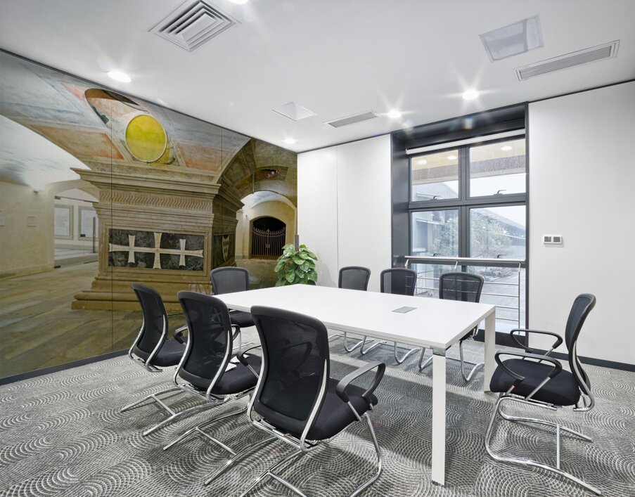 Exploring the crypt of Basilica of San Lorenzo in Florence Italy Wall Printing
