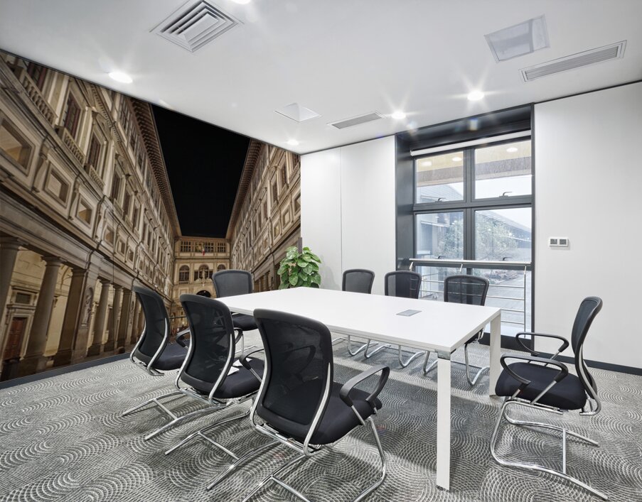 Museum visit at night at Museo degli Uffizi in Florence Italy Wall Printing