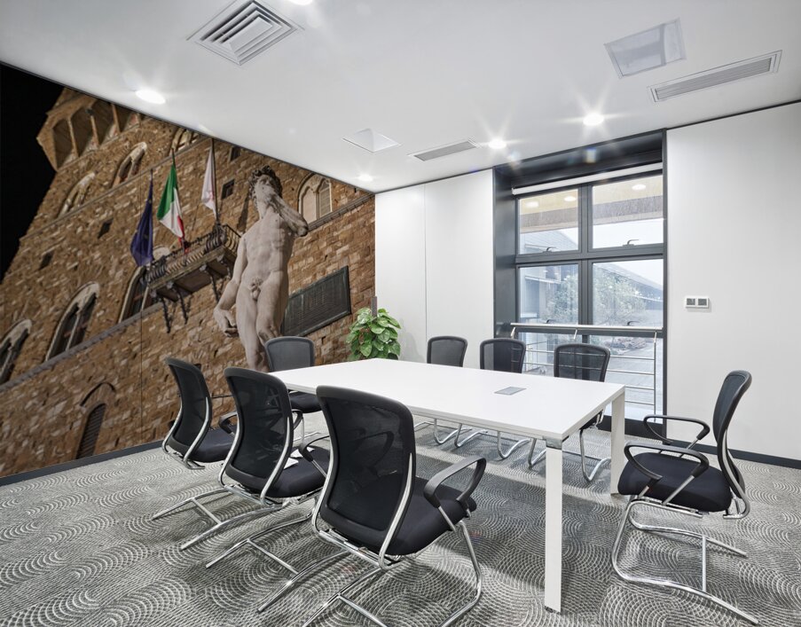 David statue by Michelangelo in Florence Tuscany at night Wall Printing