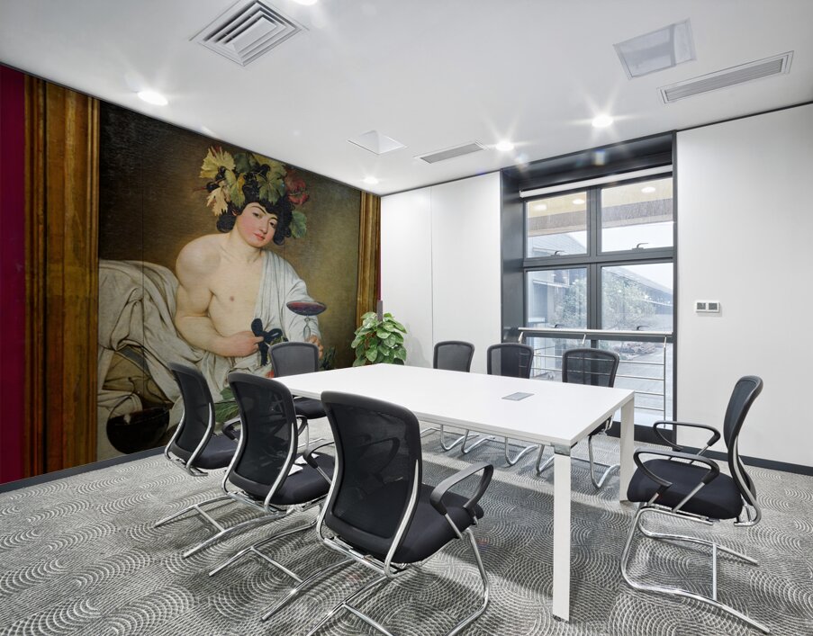 Artwork of bacchus by caravaggio in uffizi gallery florence Wall Printing