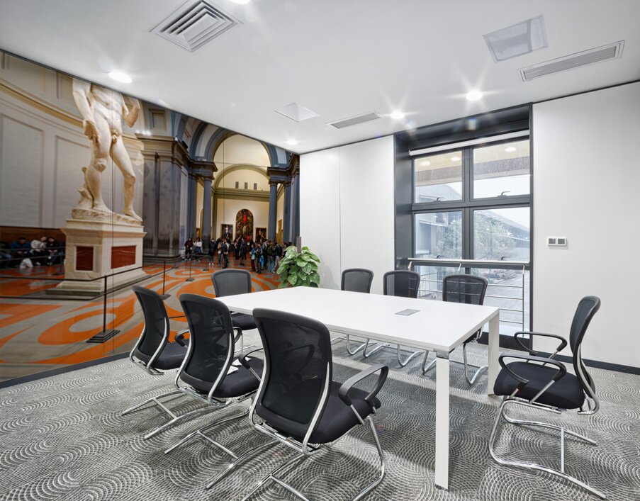 View inside Gallery of the Academy with Michelangelo David in Fl Wall Printing