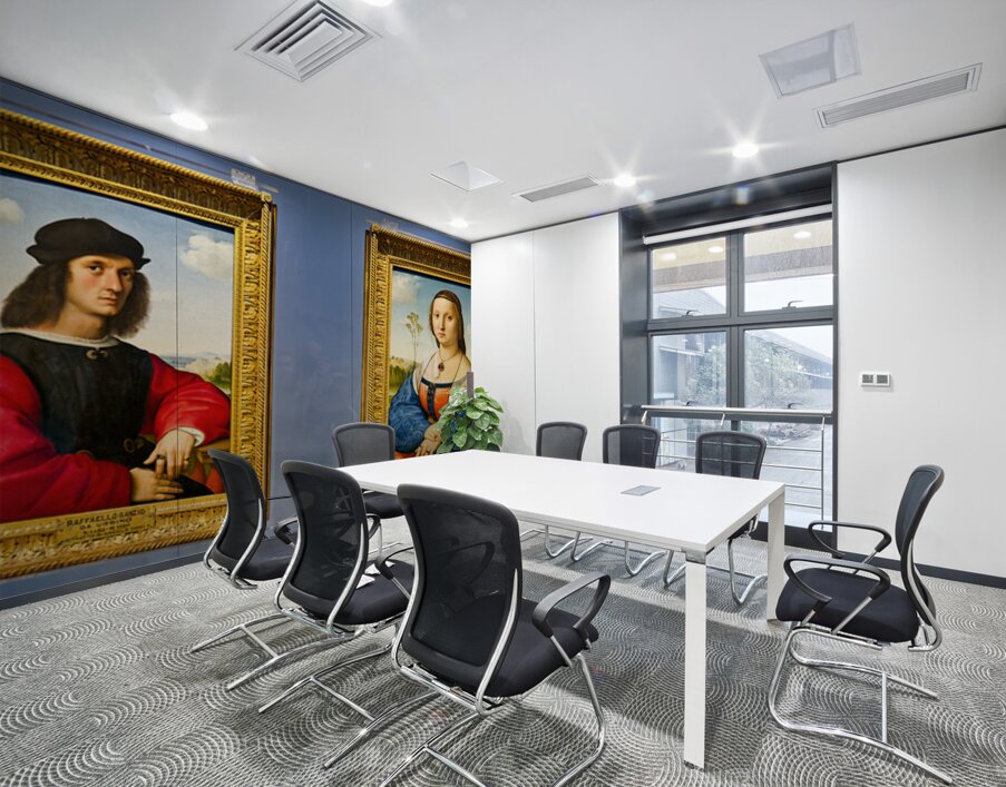Portraits of angelo doni and maddalena doni in uffizi gallery Wall Printing