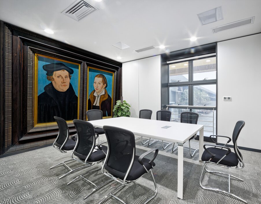 Portrait of martin luther and caterina bora in uffizi gallery Wall Printing