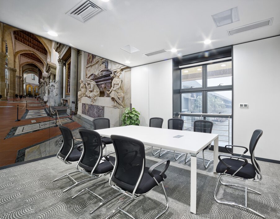 Michelangelos tomb at Basilica di Santa Croce in Florence Italy Wall Printing