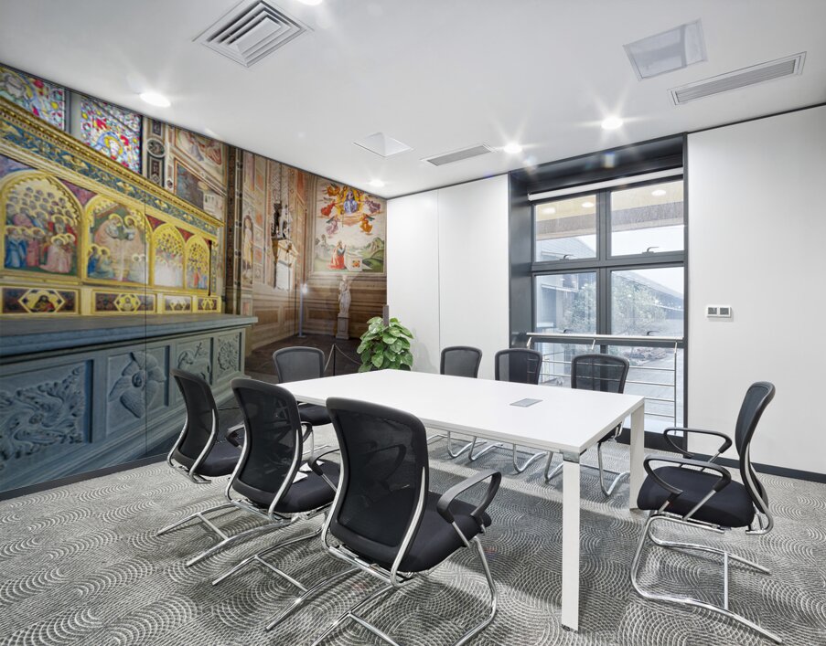 Basilica di Santa Croce interior in Florence Tuscany Italy Wall Printing