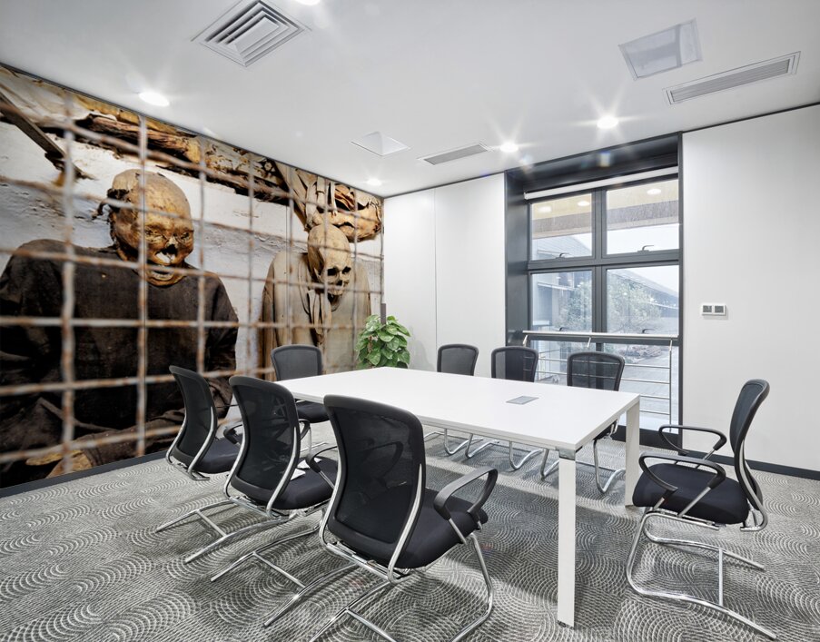 Visitors see mummies in Capuchin Catacombs in Palermo Sicily Wall Printing