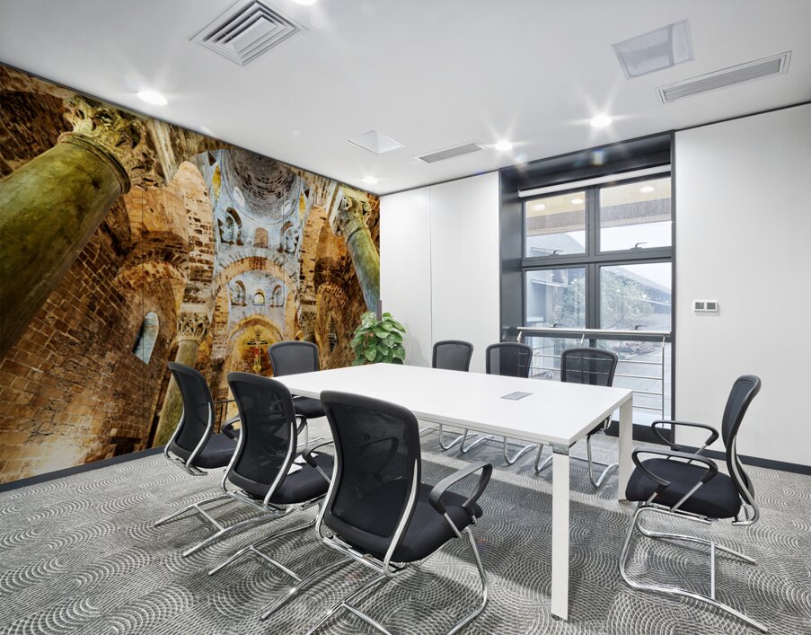 Interior view of Cappella di San Cataldo showing its unique desi Wall Printing