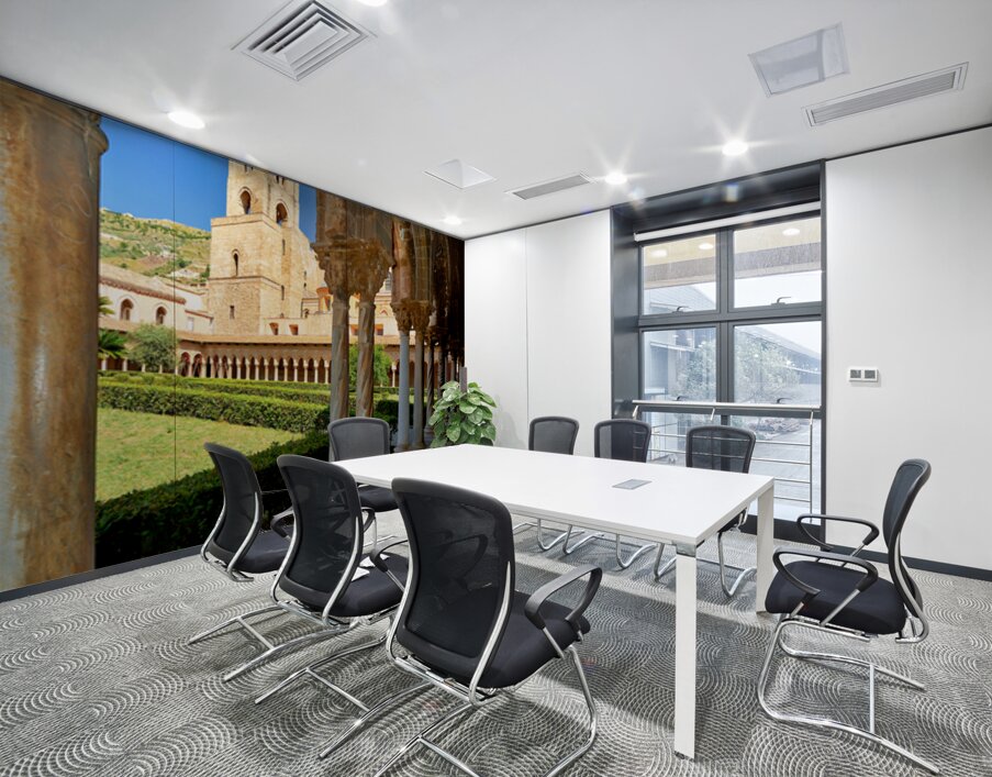 Monreale Cathedral in Palermo Sicily shows historical architectu Wall Printing