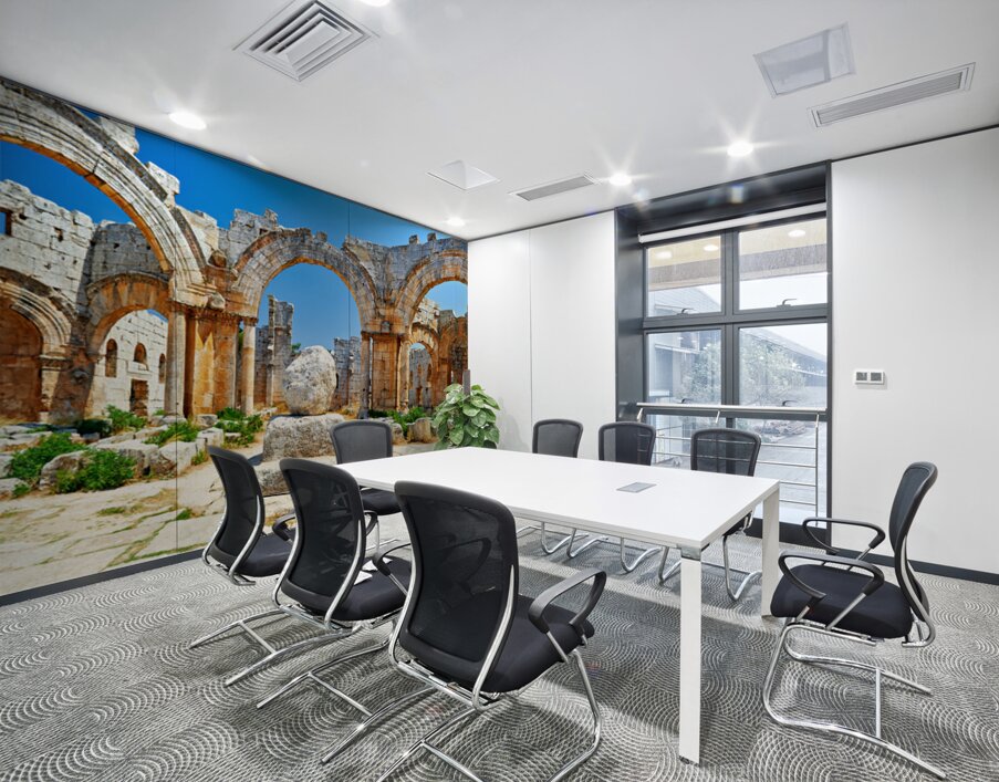 Ruins of Saint Simeon Stylites Church in Syria under a clear sky Wall Printing