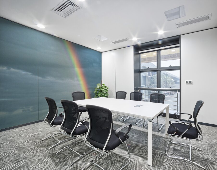 Rainbow shines over landscape in Myanmar after rainfall Wall Printing