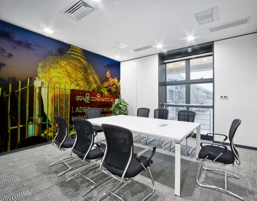 Visitors gather at Kyaiktiyo Pagoda Golden Rock in Myanmar at su Wall Printing