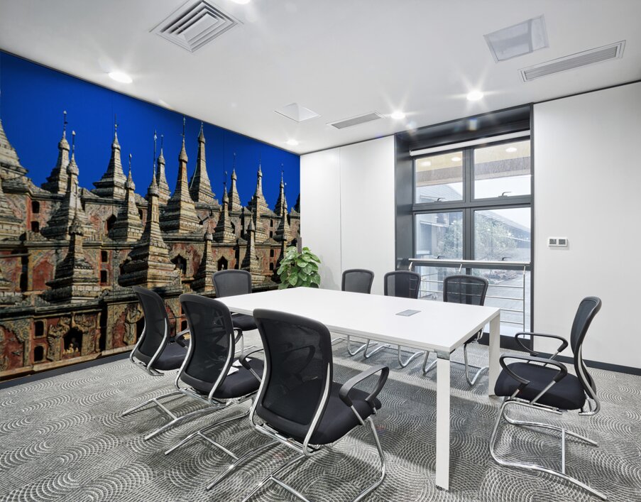 Mohnyin Thambuddhei Paya architecture in Monywa Myanmar Wall Printing