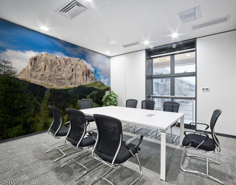 Sassolungo mountain in Val Gardena Italy during daytime Wall Printing