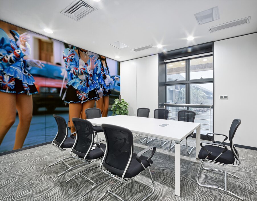 Dancers in blue costumes perform during cultural festival in Arg Wall Printing