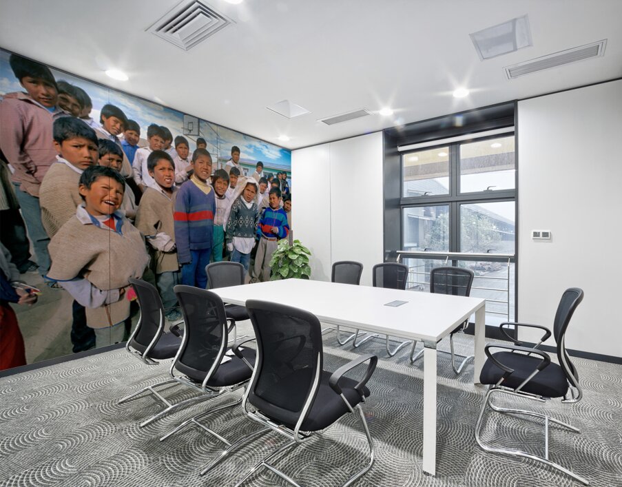 Diverse group of children posing outdoors with varied expression Wall Printing