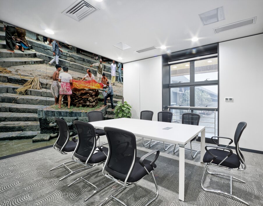Cremation ceremony at Pashupatinath in Kathmandu Nepal Wall Printing