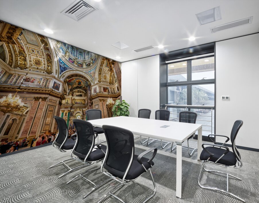 Visitors explore St. Isaacs Cathedral in St. Petersburg Wall Printing