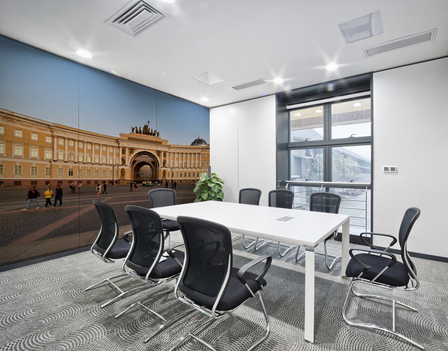 Visitors explore the General Staff Building in St. Petersburg Wall Printing