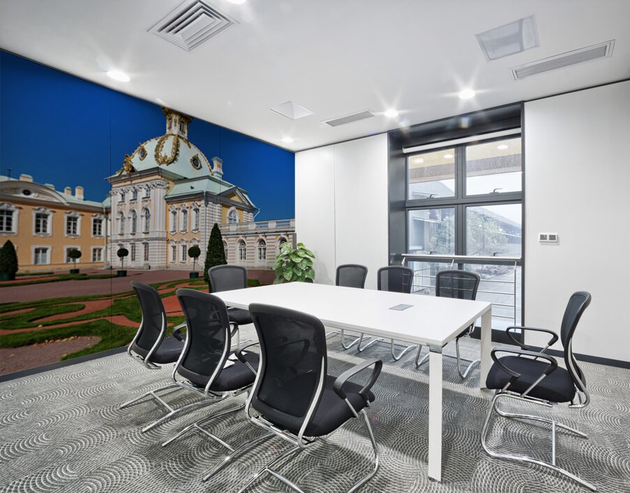 St Petersburg architecture near Peterhof Palace under clear sky Wall Printing