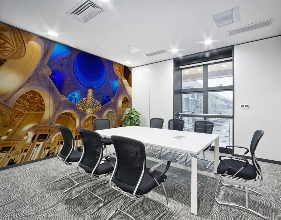 Visit Sheikh Zayed Grand Mosque in Abu Dhabi during evening Wall Printing