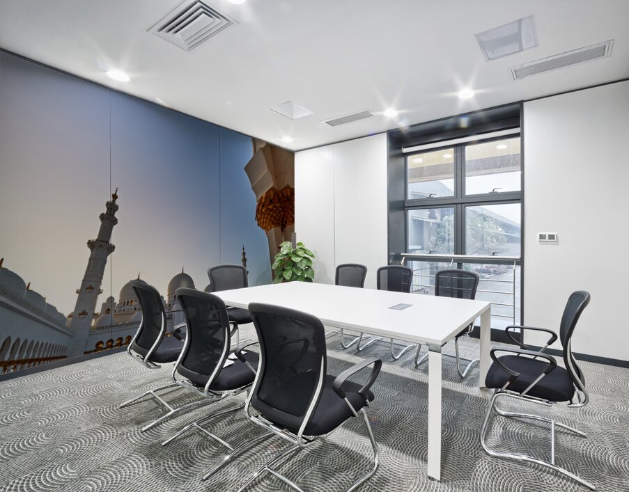 Visitors explore Sheikh Zayed Grand Mosque in Abu Dhabi Wall Printing