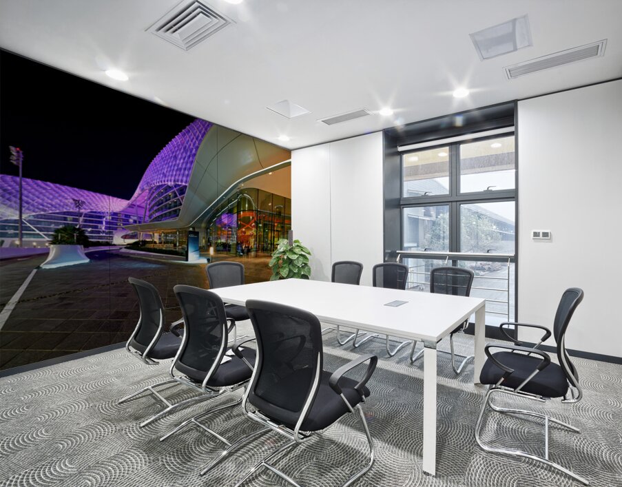 W Abu Dhabi Yas Island hotel entrance at night Wall Printing