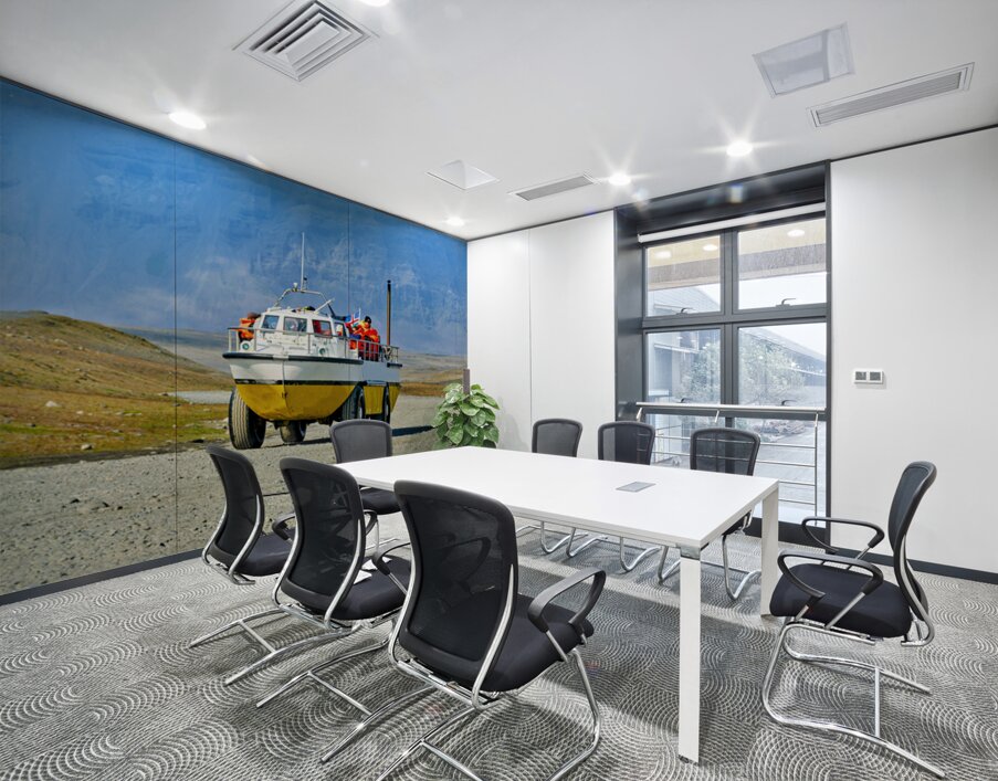 Exploring Jokulsarlon Glacier Lagoon with amphibian vehicle Wall Printing