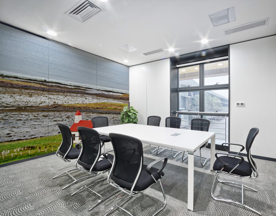 Church located in the western fjords of Iceland near the sea Wall Printing
