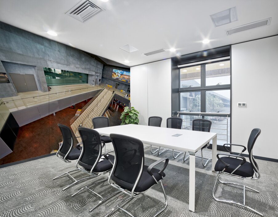 Harpa opera house interior featuring stairs and visitors Wall Printing