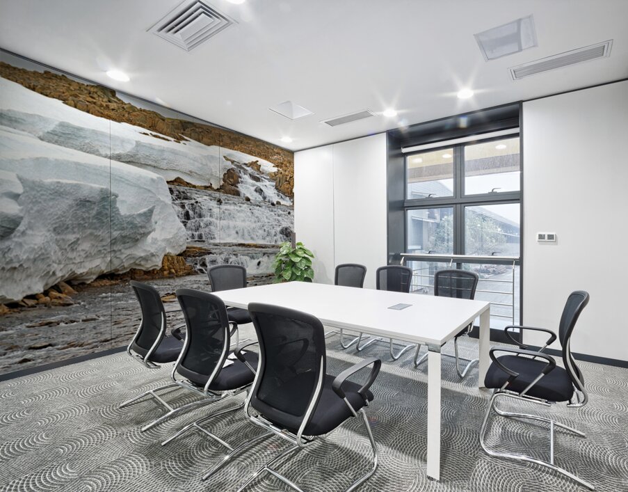 Flowing water and snow near Djupvegur in Iceland Wall Printing