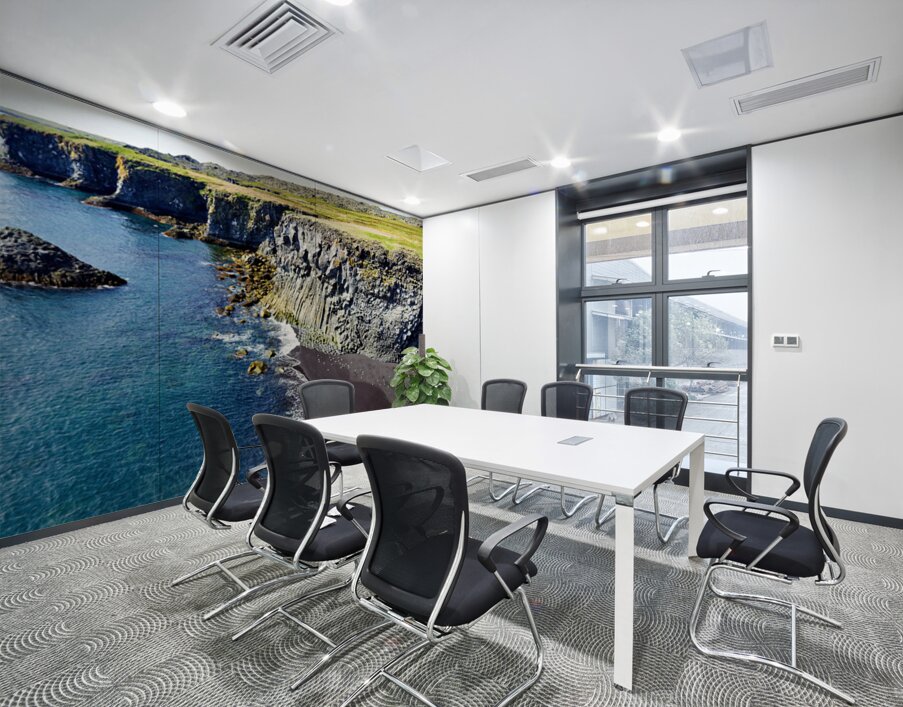 View of Arnarstapi cliffs and black sand beach in Iceland Wall Printing