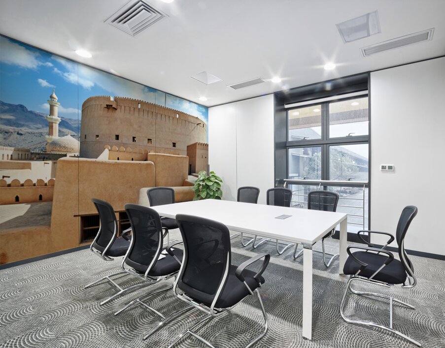 Visitors explore Nizwa Fort a historic site in Oman Wall Printing