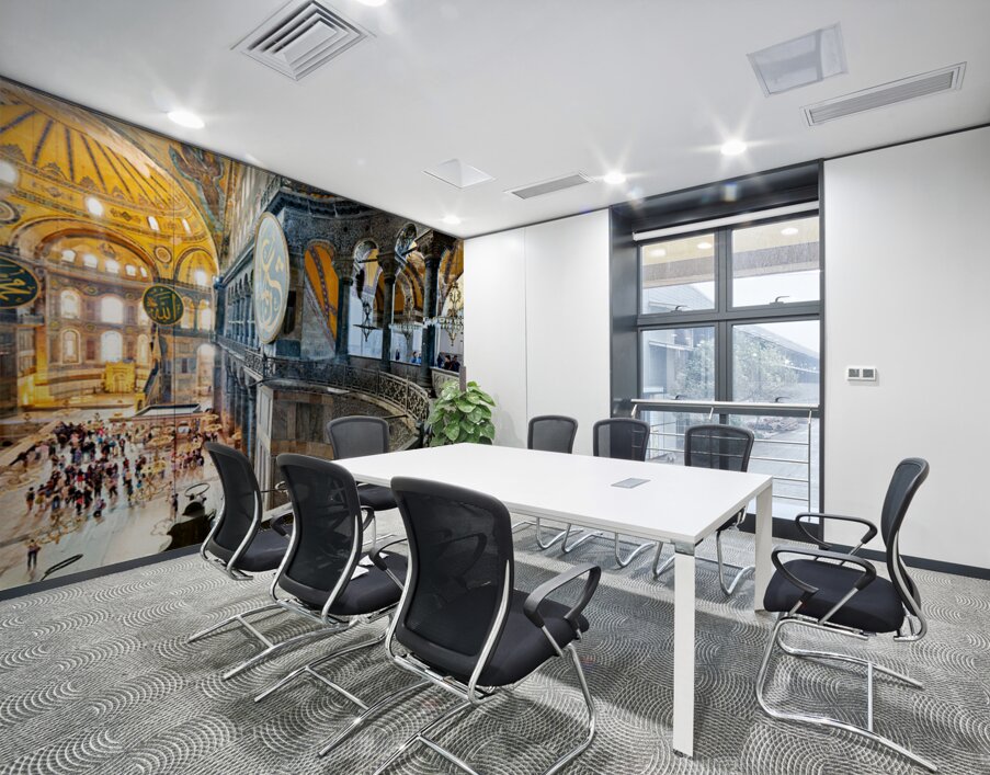 Visitors explore Hagia Sophia Grand Mosque in Istanbul Wall Printing